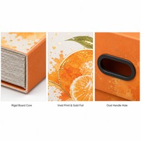 Op maat gemaakte bedrukte stevige geschenkverpakking voor zoet mandarijnensap, kunstzinnig design, premium fruitverpakking, groothandel