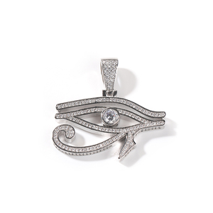 Frete grátis jóias 18k banhado a ouro gemstone colar olho de horus pingente banhado a prata hip hop <span class=keywords><strong>mens</strong></span> pingente - Product Image 5