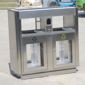 Thùng Rác Ngoài Trời Thông Minh Bằng Thép Không Gỉ Thùng Rác Thải Thương Mại Thùng Rác Tái Chế Có Thể Với Bảng Điều Khiển Năng Lượng Mặt Trời - Product Image 2