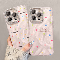 Coque de téléphone magnétique en TPU colorée en forme de cœur avec motif de dessin animé pour 16/15-Pro Max, construction durable