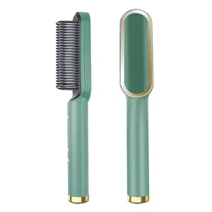 Professional Ceramic Ionic Hair Straightener Brush for Home Salon Electric Hot Hair Comb Hot Air Brush