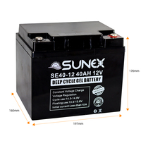 12V 40Ah Sealed Lead Acid Battery Batterie Solaire Gel Sunex Deep Cycle Gel Battery