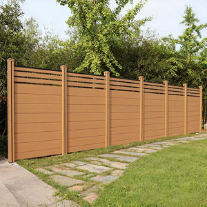 سياج حديقة خشبي بلاستيكي مركب للخصوصية والديكور، ألواح سياج WPC للاستخدام الخارجي مع أعمدة ألومنيوم، بيع بالجملة من المصنع - Product Image 5