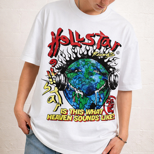 Camiseta Casual de Manga Corta para Hombre, 100% Algodón Tejido, Estilo Vintage Hell Star, Impresión DTG, Holgada, 280 Gramos, Camisetas Hell Star - Product Image 1