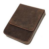 Étui à stylos en cuir Crazy Horse fait main, 6 emplacements, style tiroir magnétique, boîte de rangement pour stylos plume, pour étudiants et bureau