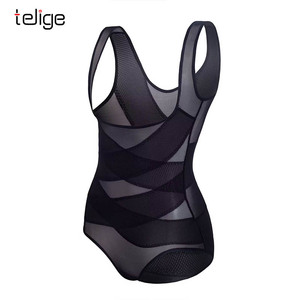 Body Moldeador de Alta Calidad para Mujer, Sin Costuras, Transpirable, con Banda Elástica Cruzada, Color Sólido, Translúcido, con Control de Abdomen - Product Image 3