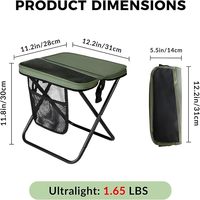 Tabouret pliable d'extérieur, chaise portable avec deux poches latérales pour les voyages
