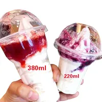 130ml 250ml 300ml Plastic Disposable Yogurt Container PP Material Pudding  Cups