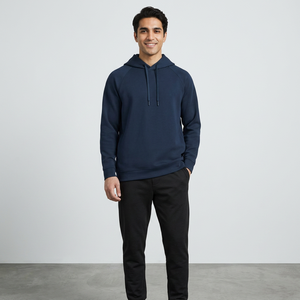 Sudadera con Capucha de Felpa de Algodón Premium para Hombre, Cuello Redondo, Diseño con Cremallera, Corte Regular, Ropa de Calle de Invierno, Secado Rápido, Transpirable - Product Image 1