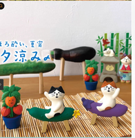 Ornamen Kucing ZAKKA Musim Panas Motif Semangka, Figur Mainan Trendi, Dekorasi Mobil, Kerajinan Resin DIY Blind Box, Buatan Cina, Dikemas Satuan