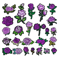 Patch brodé en tissu pour broderie informatique Rose Flower Boutique, pour accessoires vestimentaires spéciaux transfrontaliers, vente en gros