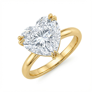 Bague solitaire en or 10K/14K/18K - 1ct-5CT Forme de cœur D VVS1 Diamant de laboratoire Bague de fiançailles Bague de mariage - Product Image 4