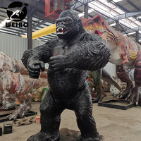 Gorille animatronique grandeur nature - Construction en acier et silicone - Utilisation intérieure/extérieure - Marque Weibo - Personnalisable