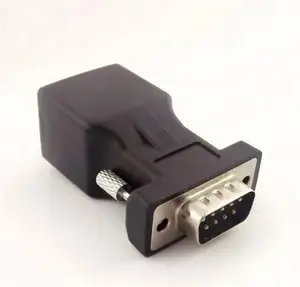 DB9 RS232 Male to CAT5 5e Network RJ45 Female Cable Adapter
