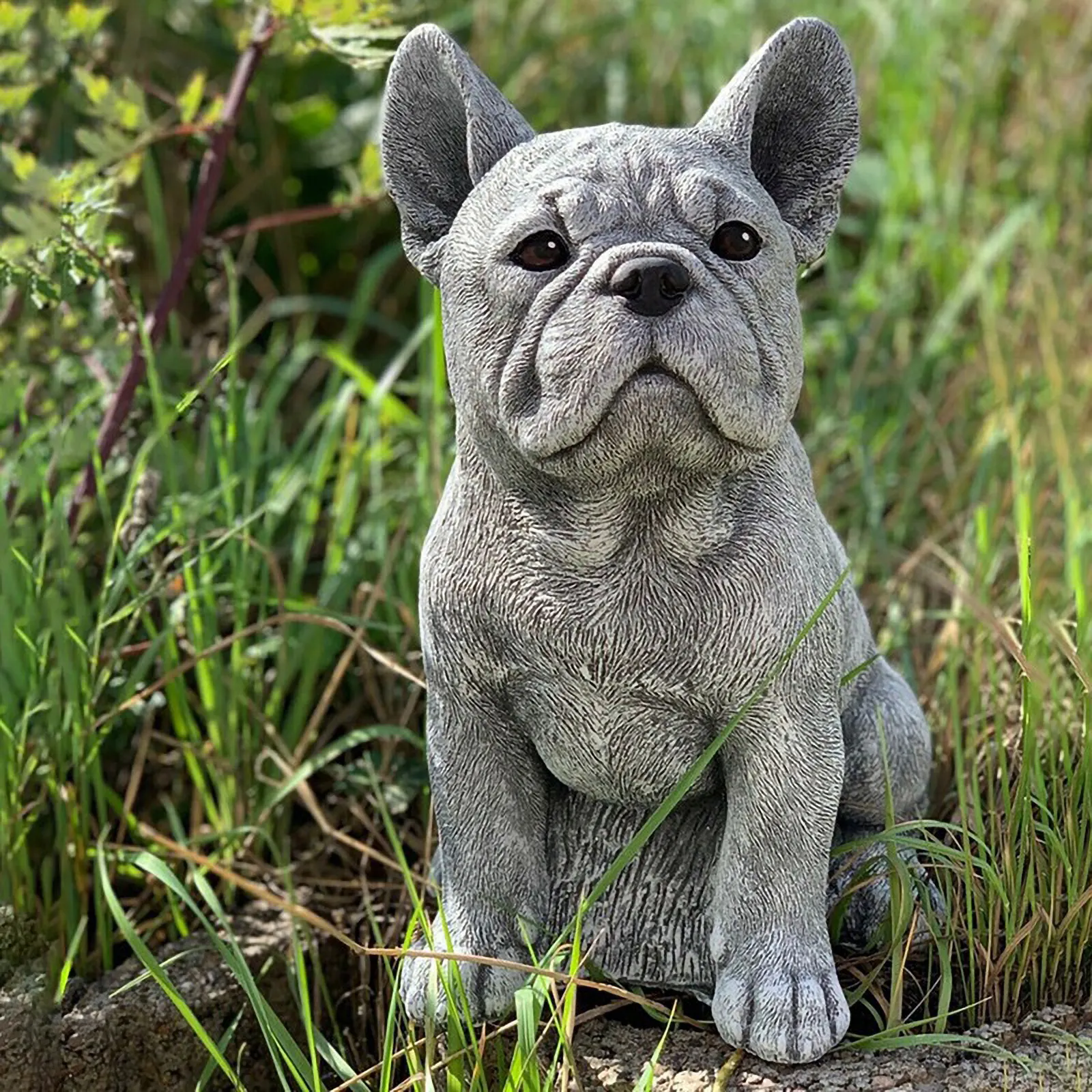 Fengzhi Fabriek Creatieve Moderne Stijl Bulldog Standbeeld Gesimuleerde Hond Sculptuur Hars Handwerk Voor Tuindecoratie