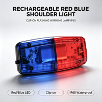 Lampe d'épaule LED rechargeable personnalisable avec logo, rouge et bleue, à clipser, clignotante, lampe de signalisation IP65 pour la sécurité des patrouilles, OEM