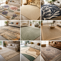 Tapis moderne en polyester imprimé motif botanique tropical, grand tapis de salon à feuilles de palmier vertes, fabriqué à la machine, à poils ras
