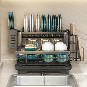 Escurridor de Platos de Gran Capacidad, Fácil de Limpiar, Estante de Almacenamiento de Vajilla <span class=keywords><strong>para</strong></span> Cocina, Escurridor de Platos y Tazones <span class=keywords><strong>para</strong></span> Uso Doméstico, Original de Fábrica - Product Image 4