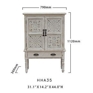 Hot Selling Unique Kitchen Dining Room 2 Doors <b>Cabinet</b> White Washed Wooden <b>Rustic</b> Craft Storage <b>Cabinet</b> - Product Image 5
