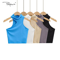 Women's Solid Color Blank Cute Crop Tops, Summer Clothing