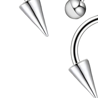 Piercing de lèvre style gothique minimaliste en acier inoxydable, anneau de lèvre en U, barre fer à cheval, clip de lèvre, anneau C conique, bijoux transfrontaliers