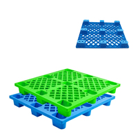 Palette en plastique HDPE 1200*1000*145mm, grille 9 pieds, 4 voies, légère, empilable, industrielle, emboîtable, pour chariot élévateur d'entrepôt