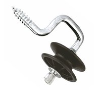 Zware paardenhek-schroef-in-isolator voor houten palen, 7mm draaibare katrol voor polyrope/polywire