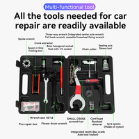 Boîte à outils combinée multifonction 20 en 1 pour vélo Kit complet de réparation de vélo Film de réparation de pneu Clé multifonction