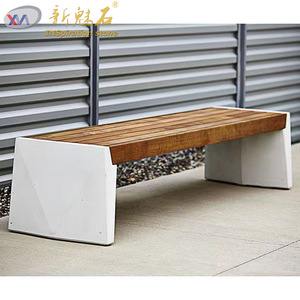 Nuevo Banco Artístico de Hormigón con Piedra Mágica y Madera, Muebles de Paisaje para Exteriores, Uso en Parques Municipales - Product Image 4