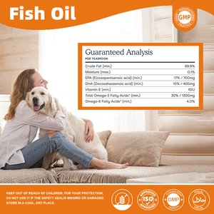 Huile de poisson liquide OEM ODM pour chiens, naturelle, pour <span class=keywords><strong>la</strong></span> santé <span class=keywords><strong>des</strong></span> articulations et du cœur, chiots, adultes, seniors, 16 oz, format professionnel, sans gluten, à base de plantes - Product Image 3