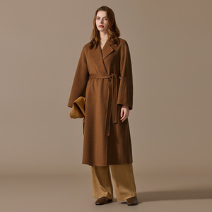 <span class=keywords><strong>Manteau</strong></span> en cachemire 100% haut de gamme personnalisé avec <span class=keywords><strong>ceinture</strong></span> pour femmes <span class=keywords><strong>manteau</strong></span> <span class=keywords><strong>long</strong></span> et ample cousu à la main à col rabattable double face - Product Image 1