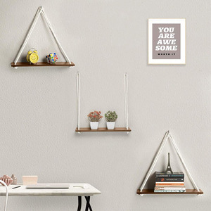 Handmade Influential Wall Hemp <strong>Rope</strong> Hanging Wooden <strong>Shelf</strong> Floating for Home Office Luxury Decor - Product Image 5