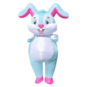 Costume de mascotte gonflable de luxe pour homme, déguisement de lapin de Pâques mignon pour fête - Product Image 1