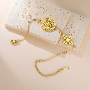Jeshayuan - Brazalete de Acero Inoxidable con Nudo de Bruja, Tetragramatón Hebreo, Pentagrama, Amuleto <span class=keywords><strong>para</strong></span> Mujer, Regalo de Joyería - Product Image 4