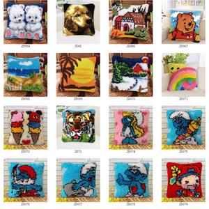 Taie d'oreiller brodée à la main 40cm/16 pouces, <span class=keywords><strong>crochet</strong></span> avec loquet, <span class=keywords><strong>crochet</strong></span>, tapis, kits de toile technique - Product Image 3