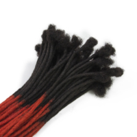 Colore Ombre colore naturale nero a rosso afro crespo capelli umani stoppini extension dreadlocks