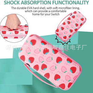 Strawberry Bun <b>Switch</b> Carrying <b>Case</b> For Nintendo <b>Switch</b> OLED EVA Crossbody Bag With Shoulder Strap And Button Cap - Product Image 4