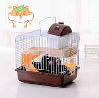 Vente directe d'usine luxe Double Villa Hamster Cage motif solide petite souris de jardin fournitures jouets boîte emballée en plastique