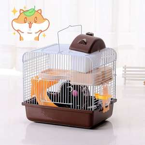 Doğrudan fabrika satış lüks çift Villa Hamster kafes katı desen küçük bahçe fare malzemeleri oyuncaklar plastik paketlenmiş kutu - Product Image 6