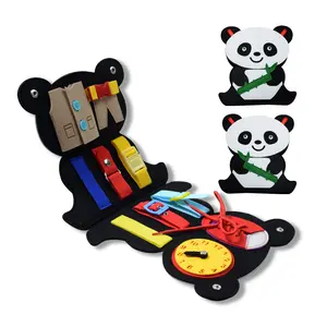 Educatief Leren Speelgoed Baby Druk Bord Montessori Speelgoed Dier Panda Vorm Autisme Speelgoed Draagbaar Vilt Druk Bord Voor Peuters