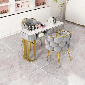 Nuevo Equipo de Manicura Moderno y de Lujo 2025, Mesa de Manicura Doble para Salón de Uñas, Muebles Metálicos para Salón de Belleza - Product Image 2