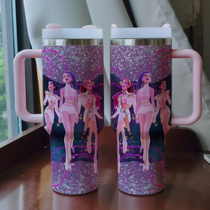 Vaso Térmico de Acero Inoxidable de 40 oz con Diseño de Personajes de K-Pop, Cazadora de Demonios Rumi Mira Zoey, Gran Capacidad, para Viajes, con Asa, Incluye - Product Image 2