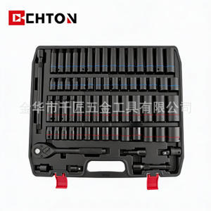 Juego de llaves de vaso Chton de 65 piezas de acero al cromo vanadio de 1/2 pulgada, métricas e imperiales, para reparación mecánica automotriz, grado industrial - Product Image 3