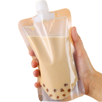 Sachets de jus réutilisables transparents avec buse