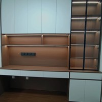 Bureau d'ordinateur mural moderne et simple en PVC et MDF pour la maison, le bureau, l'étude, l'écriture, la chambre à coucher, le salon, expédié