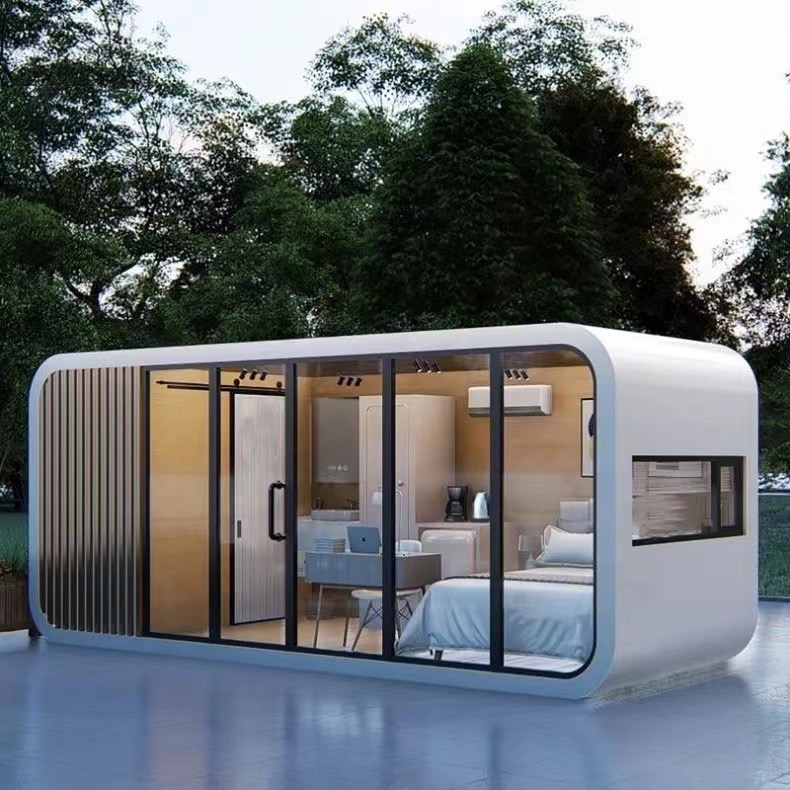 Prefab 40ft Luxury Capsule House 3 Bedroom Tiny apple Capsule House Home Solar Space Capsule 6