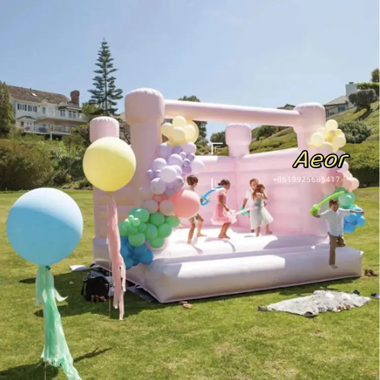 Casa de rebote de Castillo Rosa Casa de rebote de boda inflable para niños