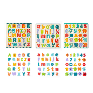 Rompecabezas educativo de madera para niños, tablero de aprendizaje con tablero de dibujo, talphabet y rompecabezas de números - Product Image 2