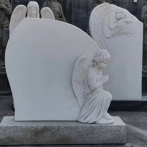European Style Cemetery Memorial Outdoor Hand Carved Natural Marble Angel <strong>Statue</strong> Christ Tombstone Monument - Product Image 4