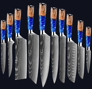 Couteau de <span class=keywords><strong>chef</strong></span> forgé damas laser en acier inoxydable de haute qualité couteau de cuisine santoku-paudin <span class=keywords><strong>pro</strong></span> couteau de cuisine 8 pouces <span class=keywords><strong>chef</strong></span> - Product Image 1